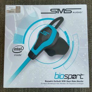 Intel SMS Audio BioSport Biometric Earbuds Heart Rate Monitor Blue/Black NEW